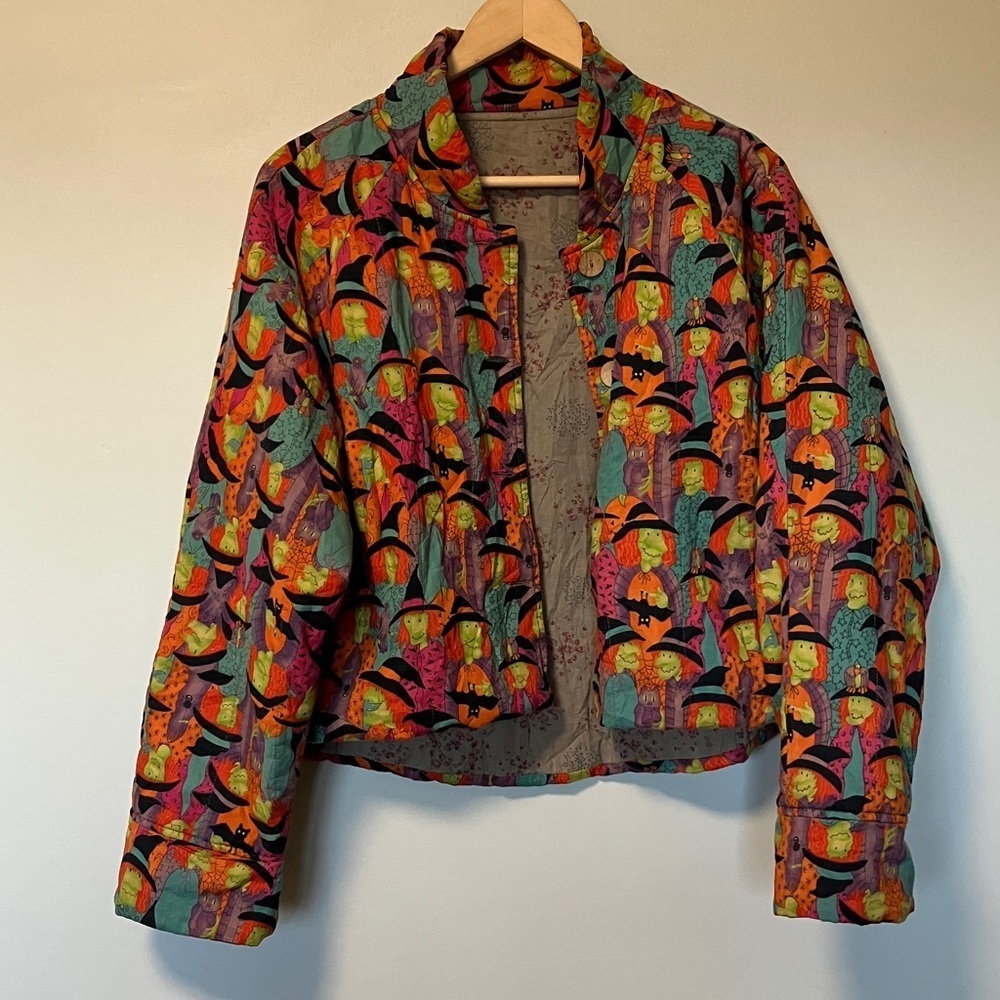 Halloween Cotton Colorful Witch Women's Jacket